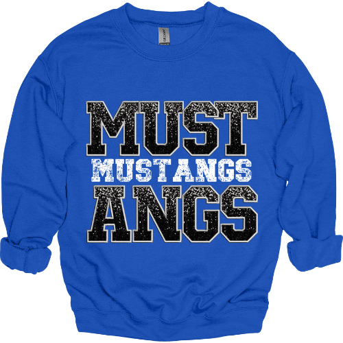 Mustangs Stacked CrewNeck